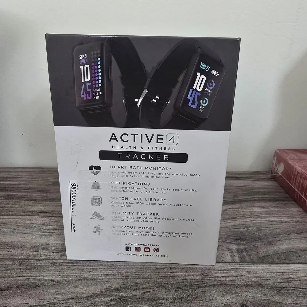 NEW iTouch Wearables Active 4 Unisex Black Watch/Fitness Tracker TC4S01-G02
